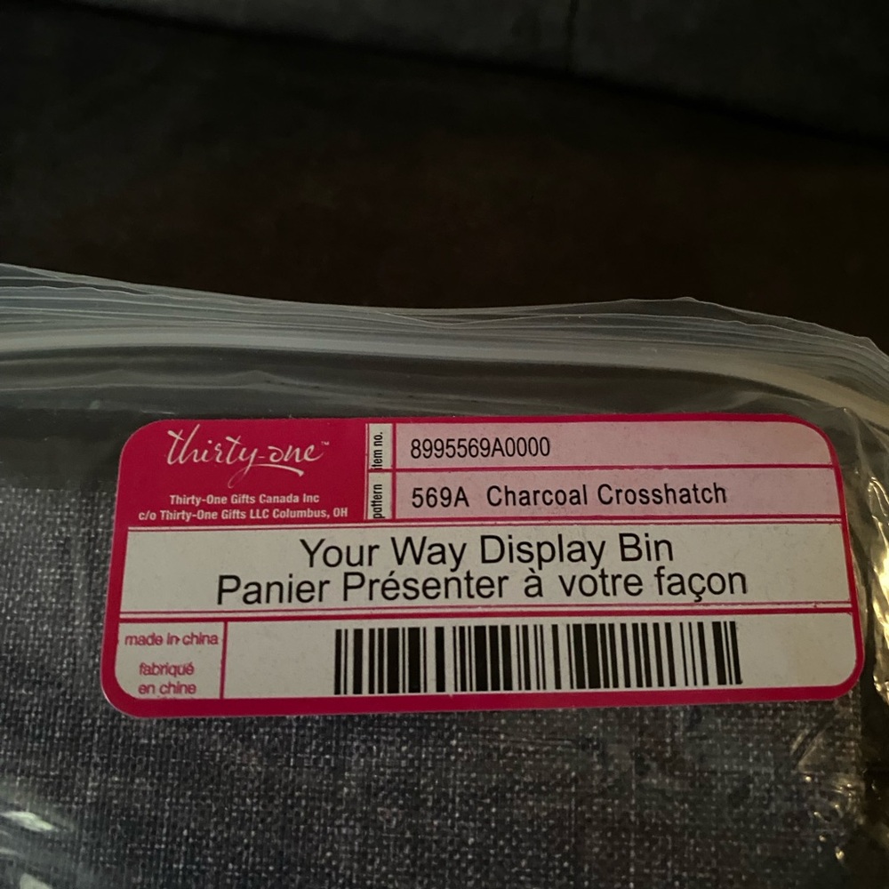 Thirty-One Gray Accent Basket